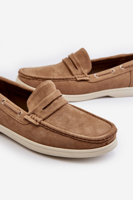Mocassini da uomo Z in eco-camoscio Rivanell beige