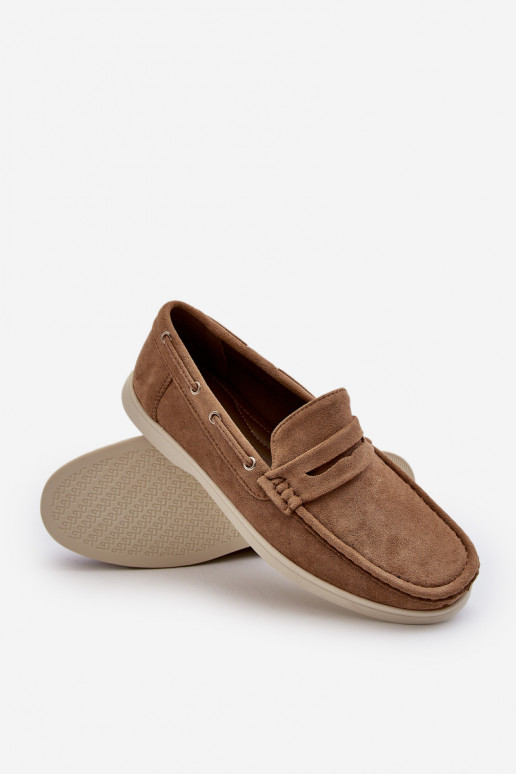 Mocassini da uomo Z in eco-camoscio Rivanell beige