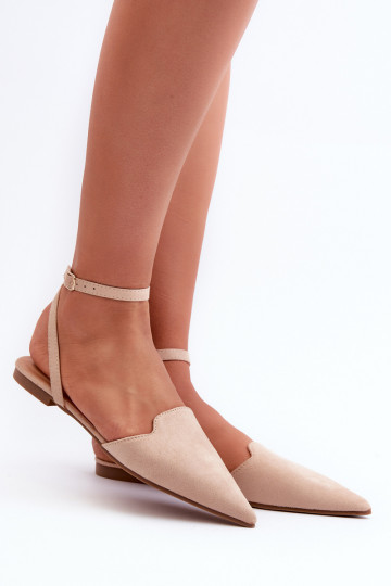 ballerine con nastri in eco-camoscio Z Scarpe a punta beige Ellesara 2