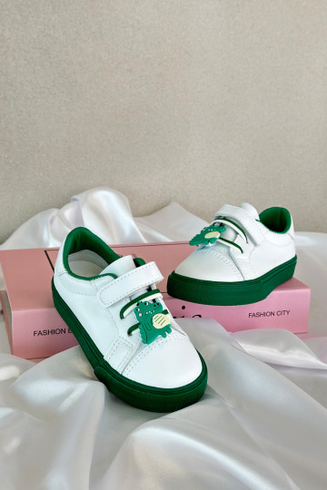 Scarpe da ginnastica per bambini per il tempo libero Z Przypinku Colore bianco-verde Pennyn 2