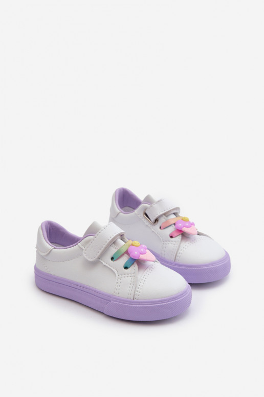 Scarpe da ginnastica per bambini per il tempo libero Z Przypinku Colore bianco-viola Pennyn
