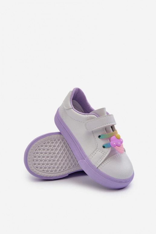 Scarpe da ginnastica per bambini per il tempo libero Z Przypinku Colore bianco-viola Pennyn