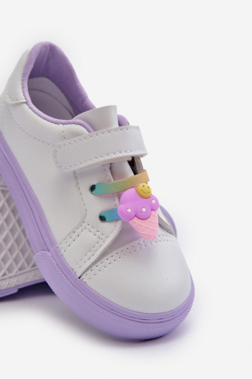 Scarpe da ginnastica per bambini per il tempo libero Z Przypinku Colore bianco-viola Pennyn