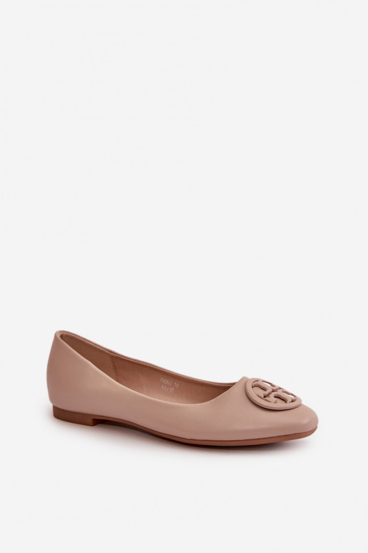 Ballerine Femminile con ornamenti Eko Pelle beige Rhodike