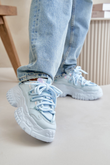 Scarpe modello sneakers da donna con suola massiccia alla moda colore blu Nevela