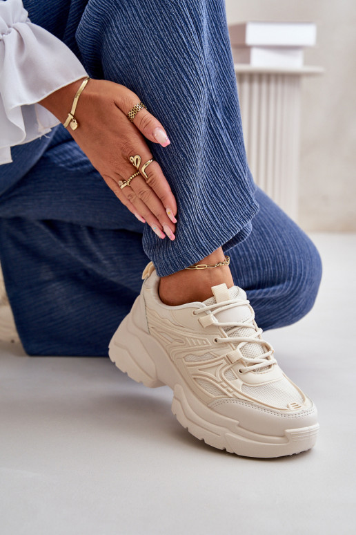 scarpe sportive modello sneakers scarpe da donna con suola massiccia alla moda avorio Lerista scarpe sportive modello sneakers scarpe da donna con suola massiccia alla moda avorio Lerista