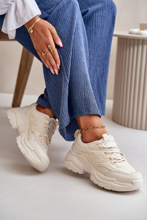 scarpe sportive modello sneakers scarpe da donna con suola massiccia alla moda avorio Lerista scarpe sportive modello sneakers scarpe da donna con suola massiccia alla moda avorio Lerista