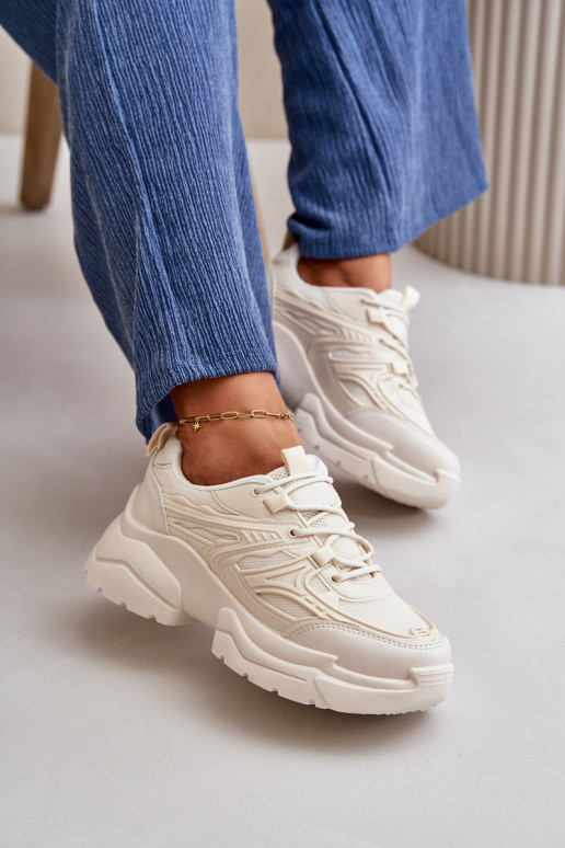 scarpe sportive modello sneakers scarpe da donna con suola massiccia alla moda avorio Lerista scarpe sportive modello sneakers scarpe da donna con suola massiccia alla moda avorio Lerista