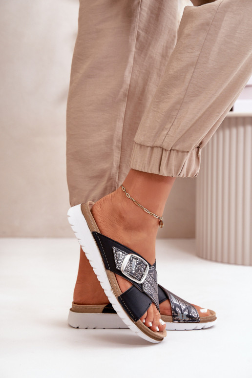 Comode pantofole da donna con fibbie Inblu CN000032 colore nero Comode pantofole da donna con fibbie Inblu CN000032 colore nero