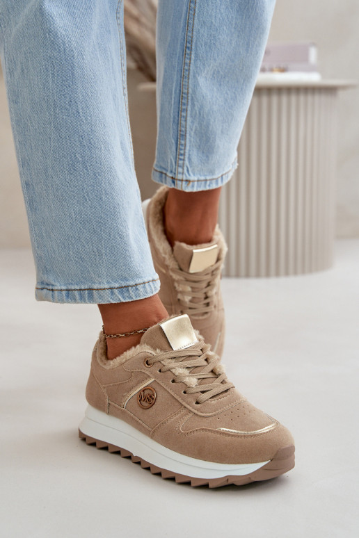 scarpe da ginnastica Femminile riscaldamento con pelliccia all interno con una piattaforma colore kaki Lerisas scarpe da ginnastica Femminile riscaldamento con pelliccia all interno con una piattaforma colore kaki Lerisas