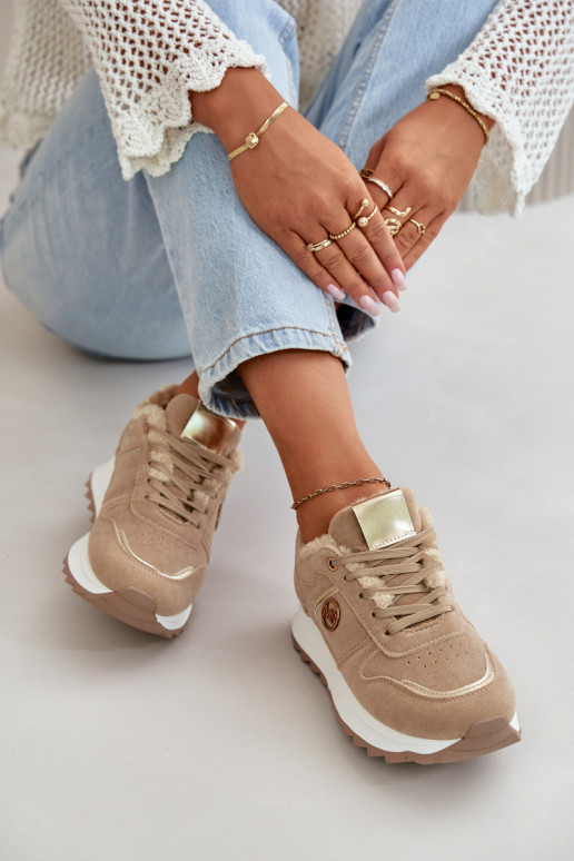 scarpe da ginnastica Femminile riscaldamento con pelliccia all interno con una piattaforma colore kaki Lerisas scarpe da ginnastica Femminile riscaldamento con pelliccia all interno con una piattaforma colore kaki Lerisas