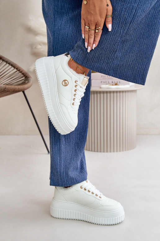 Scarpe modello sneakers scarpe da ginnastica Femminile riscaldamento con suole massicce alla moda Colore bianco Ardiela