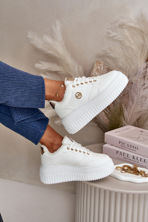 Scarpe modello sneakers scarpe da ginnastica Femminile riscaldamento con suole massicce alla moda Colore bianco Ardiela