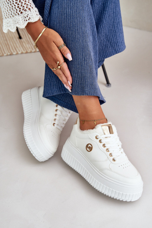 Scarpe modello sneakers scarpe da ginnastica Femminile riscaldamento con suole massicce alla moda Colore bianco Ardiela