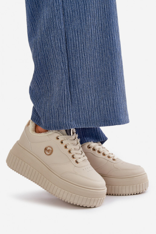 Scarpe modello sneakers scarpe da ginnastica Femminile riscaldamento con suole massicce alla moda beige Ardiela Scarpe modello sneakers scarpe da ginnastica Femminile riscaldamento con suole massicce alla moda beige Ardiela