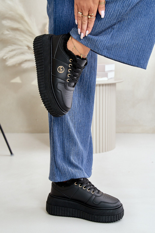 Scarpe modello sneakers scarpe da ginnastica Femminile riscaldamento con suole massicce alla moda colore nero Verissha