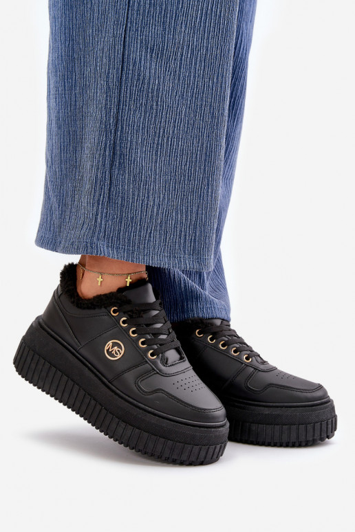 Scarpe modello sneakers scarpe da ginnastica Femminile riscaldamento con suole massicce alla moda colore nero Verissha