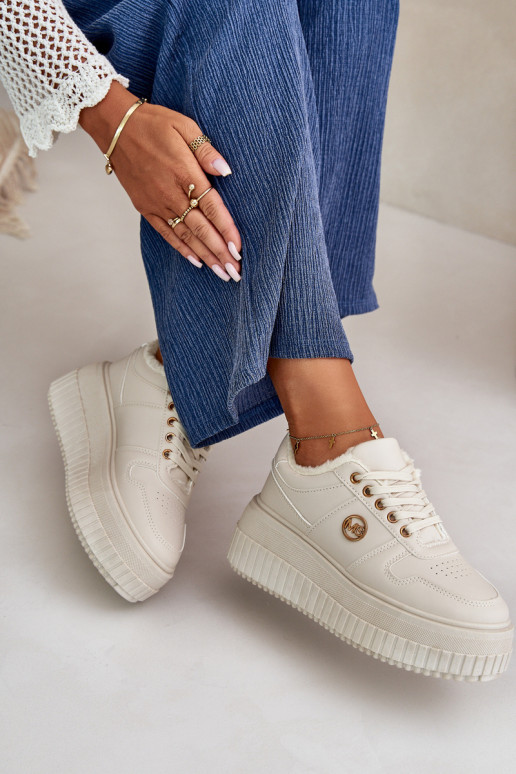 Scarpe modello sneakers scarpe da ginnastica Femminile riscaldamento con suole massicce alla moda beige Verissha