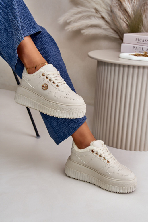 Scarpe modello sneakers scarpe da ginnastica Femminile riscaldamento con suole massicce alla moda beige Verissha