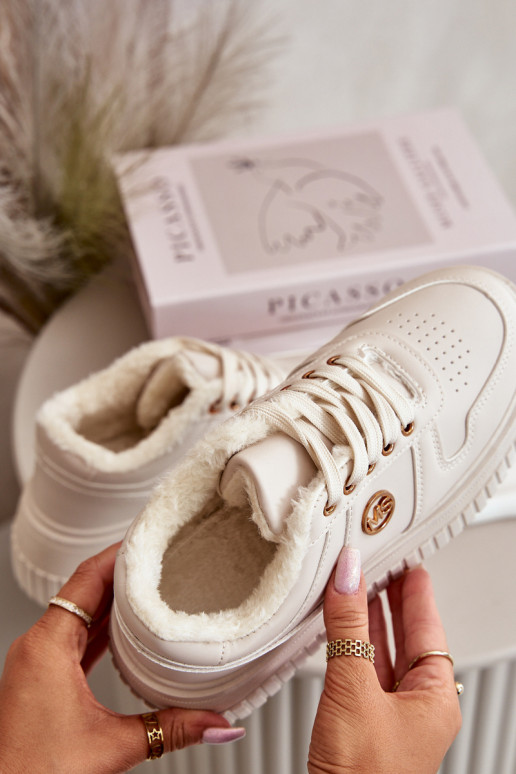 Scarpe modello sneakers scarpe da ginnastica Femminile riscaldamento con suole massicce alla moda beige Verissha