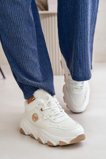 Scarpe sportive da donna con lacci riscaldati con plateau in colore bianco Biaola 2