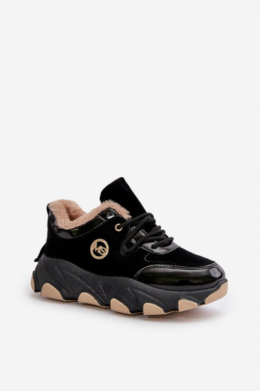 Femminile scarpe da ginnastica con lacci riscaldamento con una piattaforma colore nero Verioras Femminile scarpe da ginnastica con lacci riscaldamento con una piattaforma colore nero Verioras