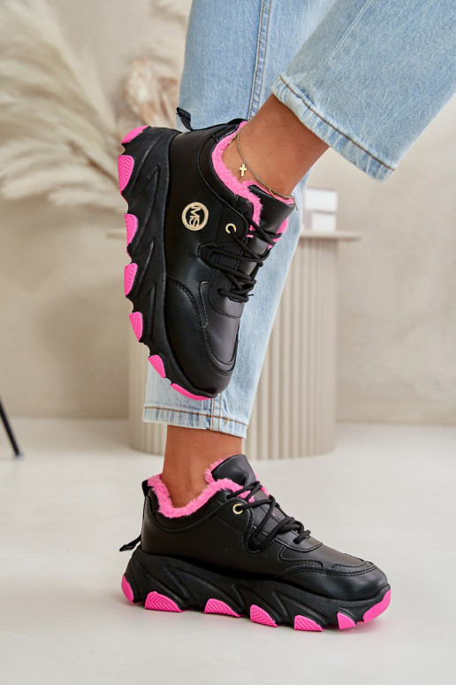 riscaldamento scarpe da ginnastica Femminile con lacci con una piattaforma colore nero Bialoa