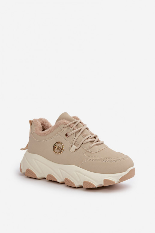 riscaldamento scarpe da ginnastica Femminile con lacci con una piattaforma beige Bialoa riscaldamento scarpe da ginnastica Femminile con lacci con una piattaforma beige Bialoa