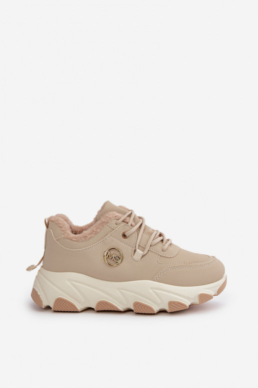 riscaldamento scarpe da ginnastica Femminile con lacci con una piattaforma beige Bialoa riscaldamento scarpe da ginnastica Femminile con lacci con una piattaforma beige Bialoa