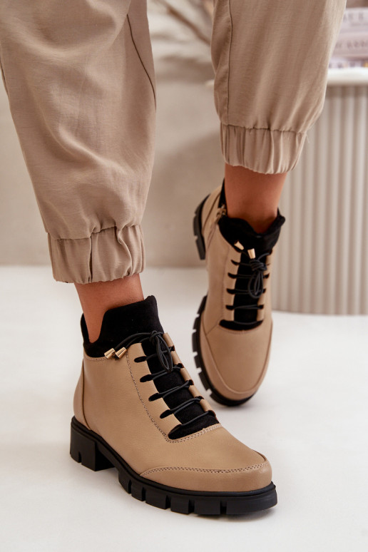 scarpe con tacco basso da donna riscaldamento in ecopelle beige Erisabelle scarpe con tacco basso da donna riscaldamento in ecopelle beige Erisabelle