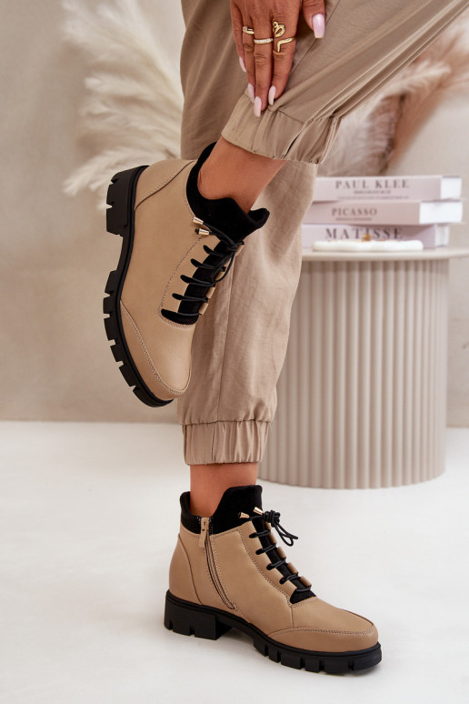scarpe con tacco basso da donna riscaldamento in ecopelle beige Erisabelle scarpe con tacco basso da donna riscaldamento in ecopelle beige Erisabelle