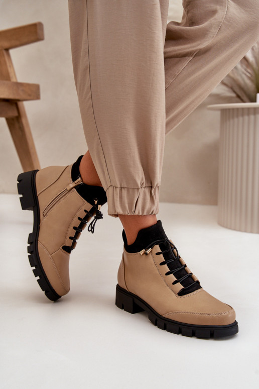 scarpe con tacco basso da donna riscaldamento in ecopelle beige Erisabelle scarpe con tacco basso da donna riscaldamento in ecopelle beige Erisabelle