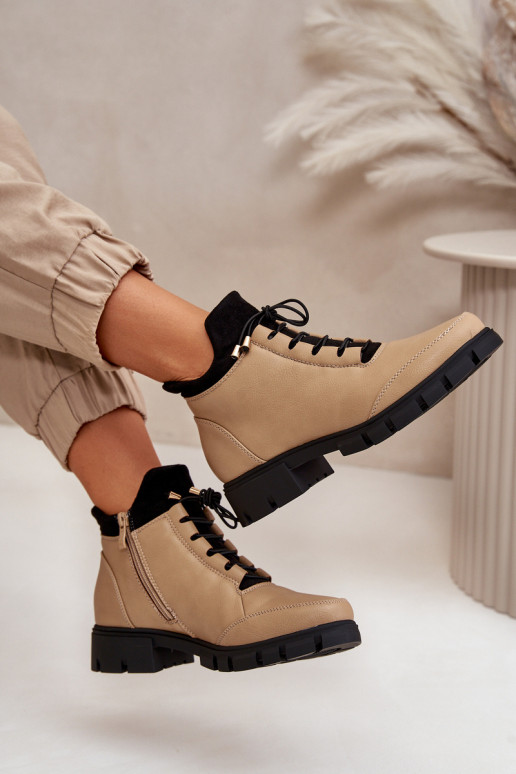 scarpe con tacco basso da donna riscaldamento in ecopelle beige Erisabelle scarpe con tacco basso da donna riscaldamento in ecopelle beige Erisabelle