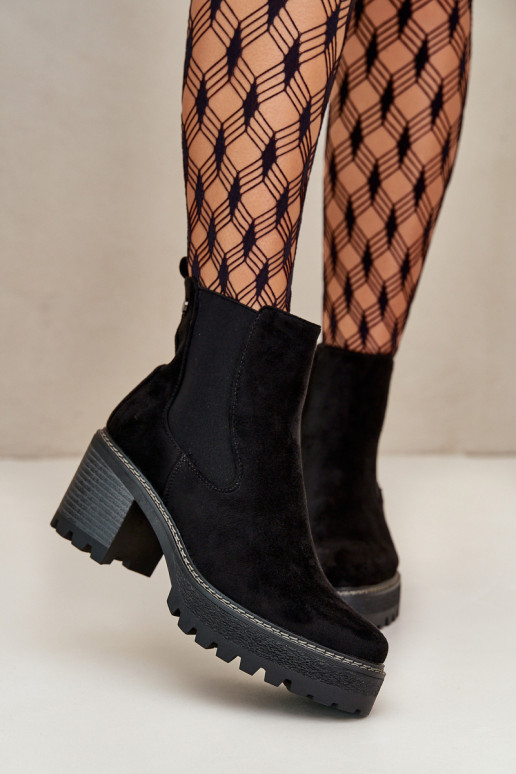 Stivali da donna riscaldamento con i tacchi in ecopelle scamosciataoAe colore nero Irissinae Stivali da donna riscaldamento con i tacchi in ecopelle scamosciataoAe colore nero Irissinae