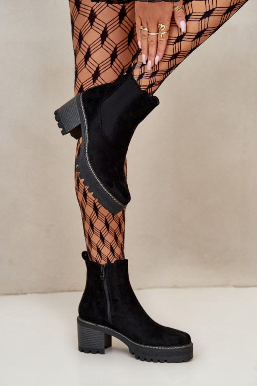 Stivali da donna riscaldamento con i tacchi in ecopelle scamosciataoAe colore nero Irissinae Stivali da donna riscaldamento con i tacchi in ecopelle scamosciataoAe colore nero Irissinae