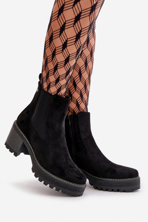 Stivali da donna riscaldamento con i tacchi in ecopelle scamosciataoAe colore nero Irissinae Stivali da donna riscaldamento con i tacchi in ecopelle scamosciataoAe colore nero Irissinae