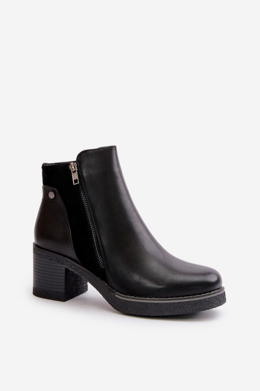 Stivali da donna in ecopelle con i tacchi riscaldamento colore nero Revianna