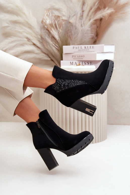 riscaldamento Stivali da donna In un posto alto Z Haftem colore nero Verissae