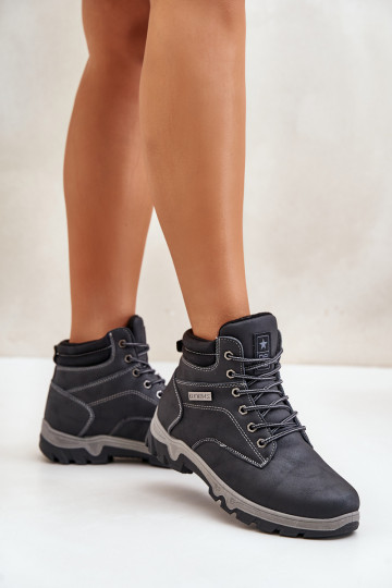 scarponi da trekking per uomo riscaldamento in ecopelle blu scuro Neramia