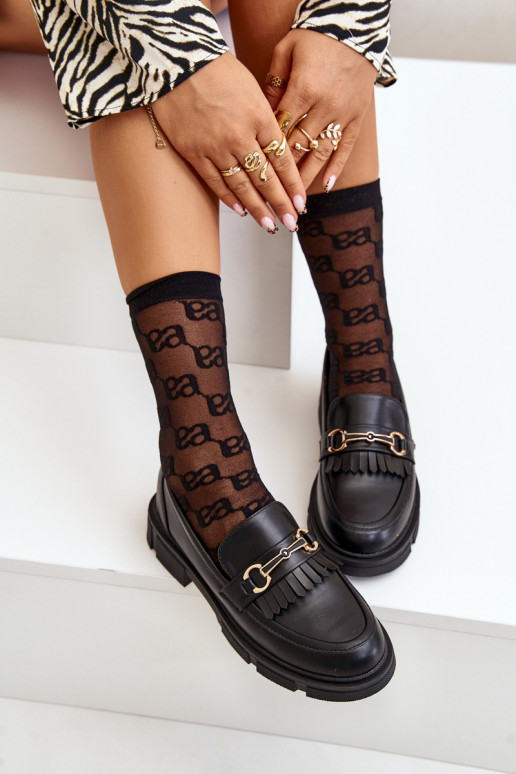 mocassini da donna con ornamenti Eko Pelle colore nero Tialorae mocassini da donna con ornamenti Eko Pelle colore nero Tialorae