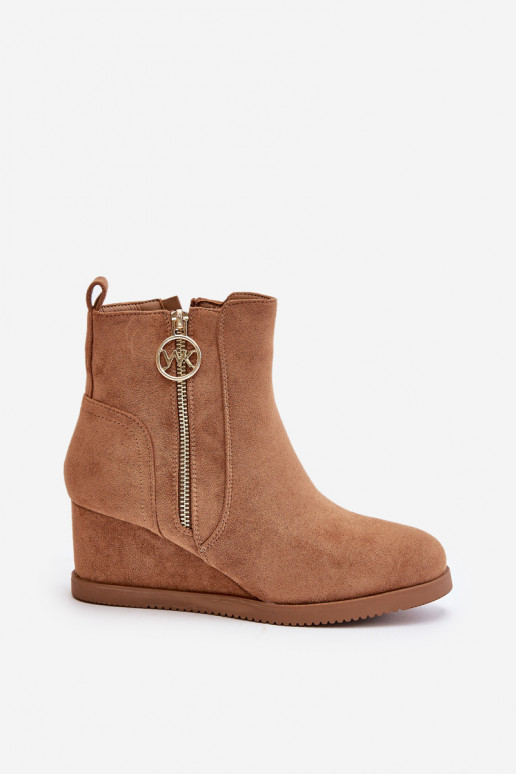 riscaldamento Stivali con una piattaforma con cerniere decorative in ecopelle scamosciataoAe colore marrone Leretha