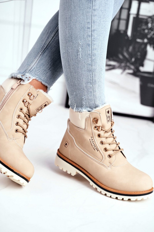 Scarpe da donna modello Timber con riscaldamento interno beige Tiempo