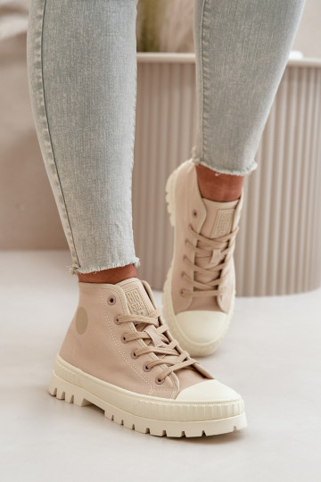 Scarpe per il tempo libero con uno stivale A causa di Kubo Big Star OO274006 beige 2