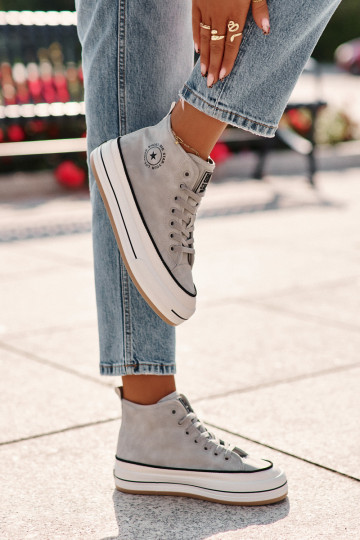 Scarpe da tempo libero con piattaforma in pelle sintetica Big Star OO274069 blu