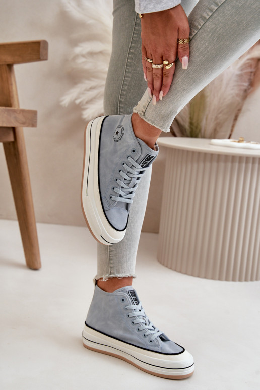 riscaldamento Scarpe per il tempo libero con una piattaforma Eko Pelle Big Star OO274069 colore blu