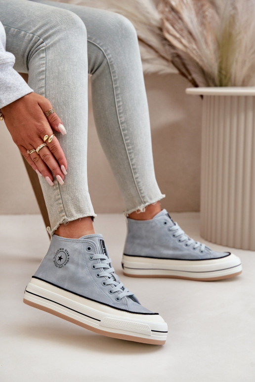 riscaldamento Scarpe per il tempo libero con una piattaforma Eko Pelle Big Star OO274069 colore blu