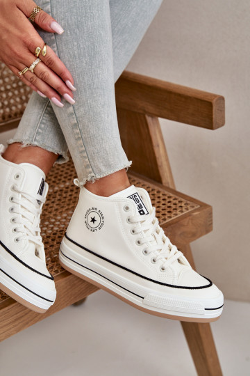 Scarpe da tempo libero con piattaforma in pelle sintetica Big Star OO274061 bianche 2