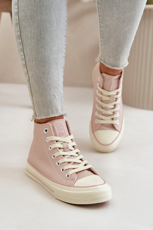 Scarpe per il tempo libero riscaldamento in ecopelle colore rosa Big Star OO274933 Scarpe per il tempo libero riscaldamento in ecopelle colore rosa Big Star OO274933