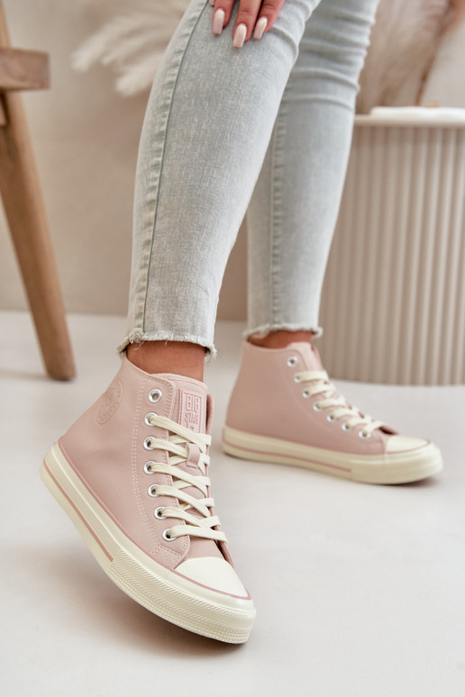 Scarpe per il tempo libero riscaldamento in ecopelle colore rosa Big Star OO274933 Scarpe per il tempo libero riscaldamento in ecopelle colore rosa Big Star OO274933