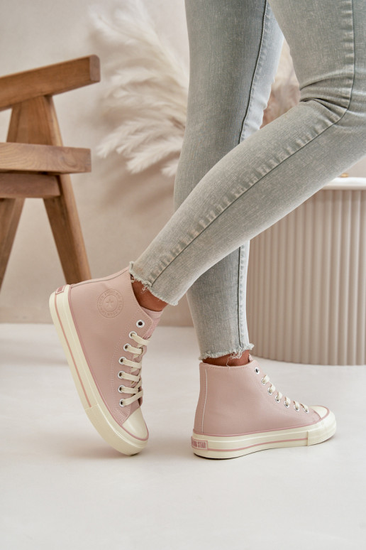 Scarpe per il tempo libero riscaldamento in ecopelle colore rosa Big Star OO274933 Scarpe per il tempo libero riscaldamento in ecopelle colore rosa Big Star OO274933